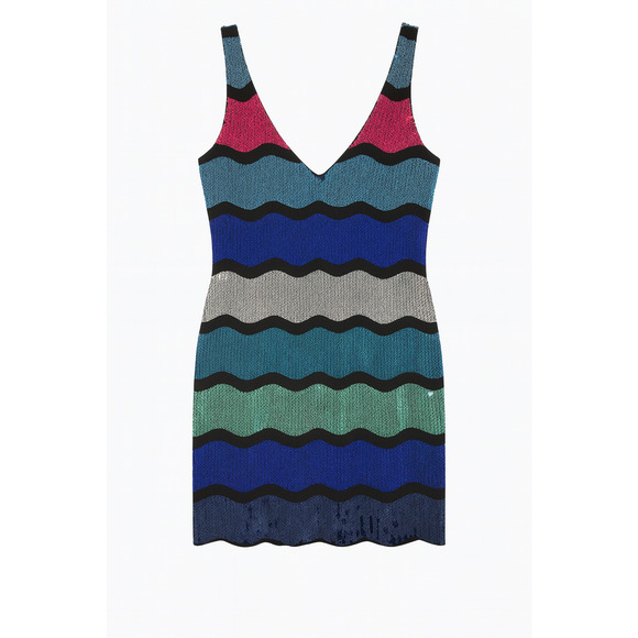 Frederick's of Hollywood Dresses & Skirts - Fredericks of Hollywood Women’s Multicolor Sequin Stripe Dress Mini Siz